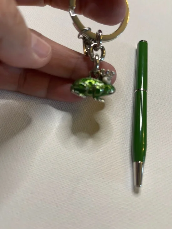 Coach Green Frog Keychain Charm and Green Coach Pen Set - Picture 4 of 8